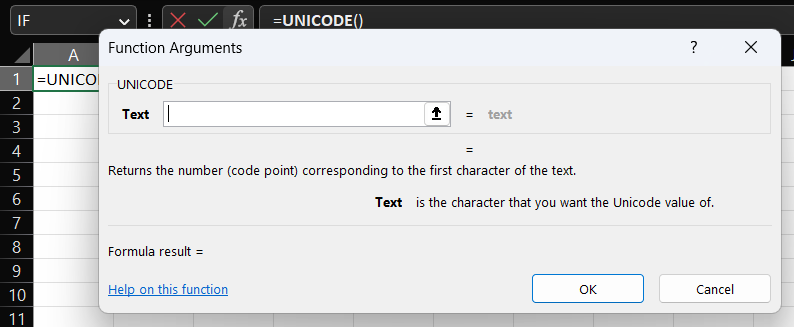 Step 2 to use the Unicode Function