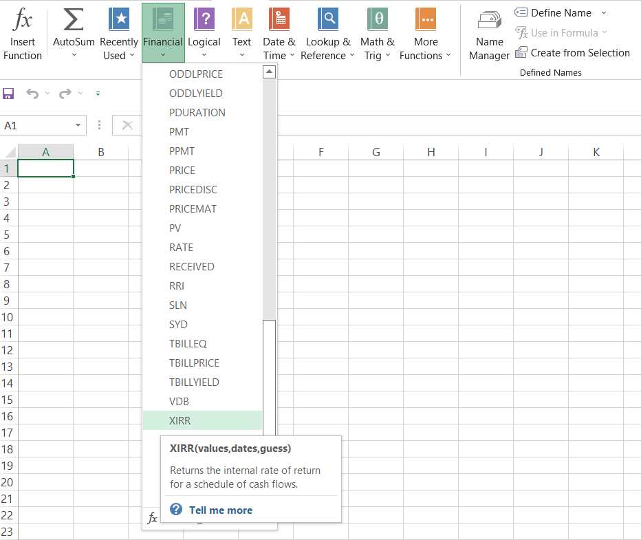 XIRR Function