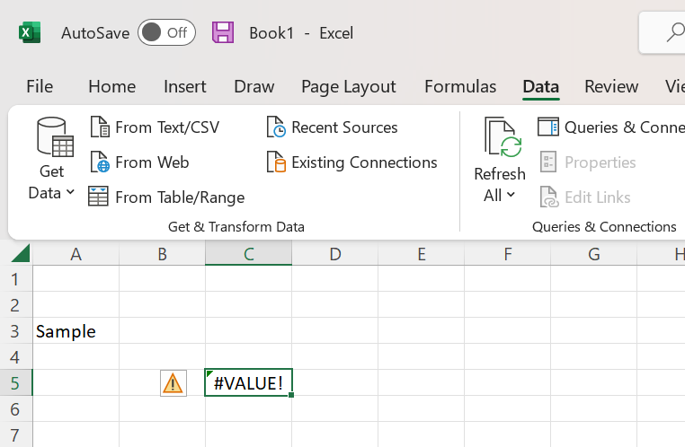 #VALUE Error in Excel