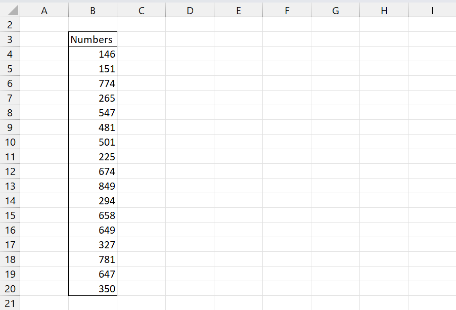 Spreadsheet showing the example with numbers.