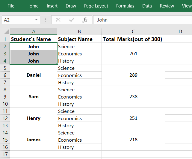 Spreadsheet showing that how to run a code in VBA.