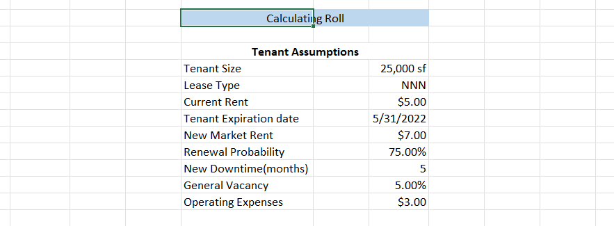 Calculating rent roll with properly formatted data