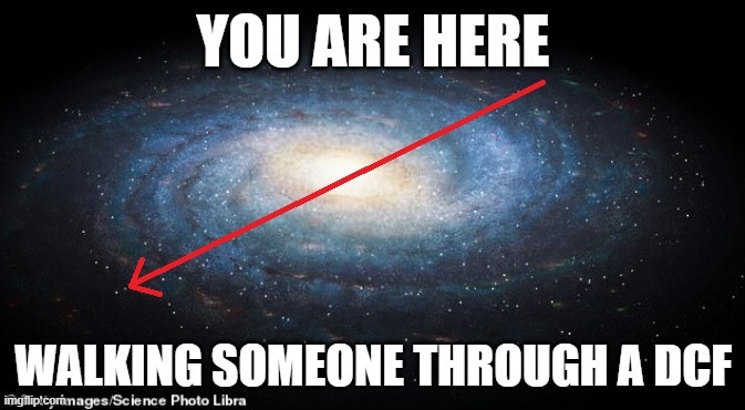 You are here, walking someone through a DCF