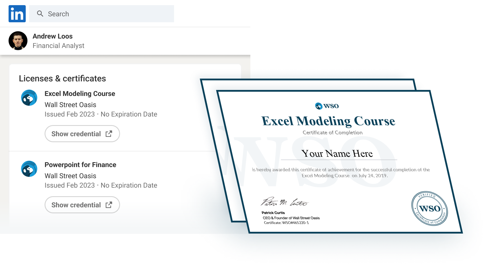 Sample of the Completion Certification