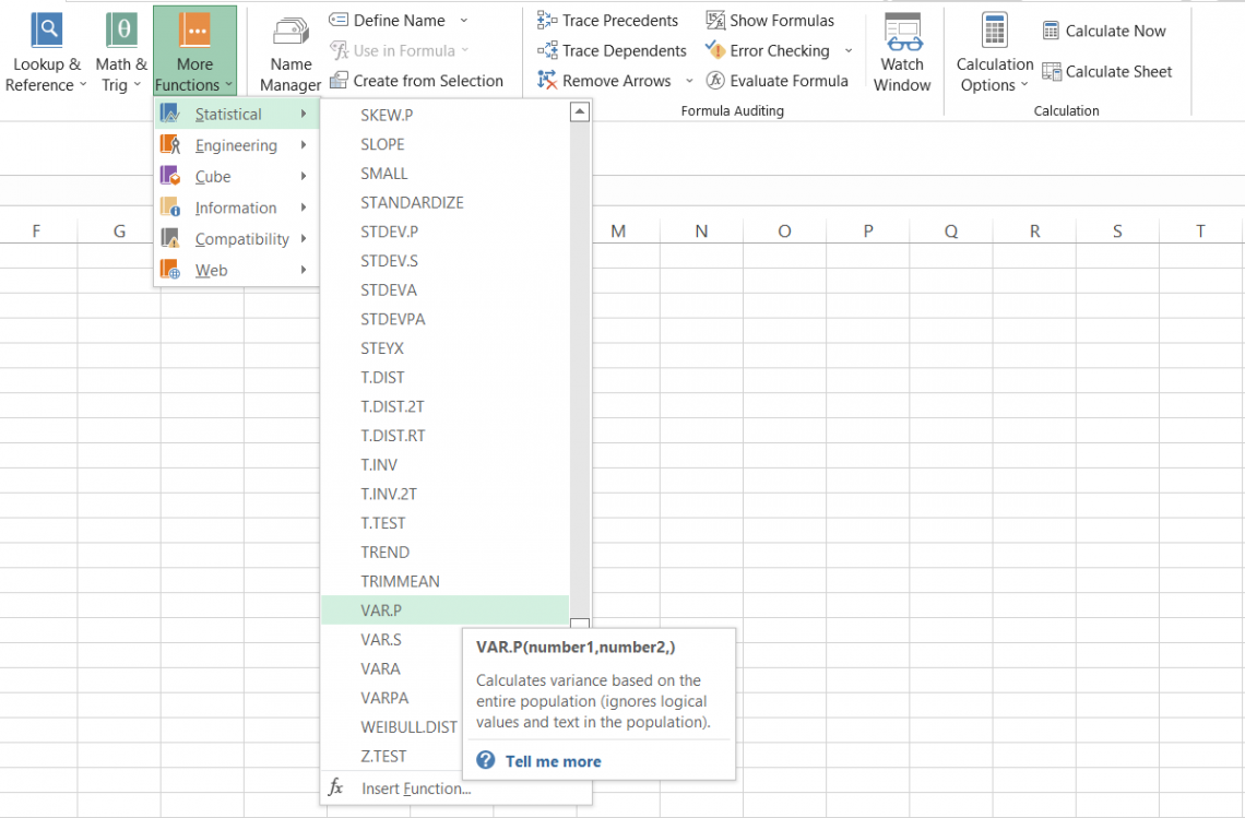 VAR.P Function Formula, Examples, How to Use VAR.P in Excel Wall
